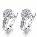 925 Sterling Silver Zircon Flower Earrings for Women Gift Wedding