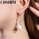 925 Sterling Silver Natural Pearl Rotate Earrings for Women Gift