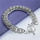 925 Sterling Silver Round Mesh Bracelet for Women Gift