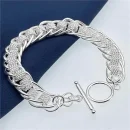 925 Sterling Silver Round Mesh Bracelet for Women Gift