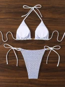 2025 Strap Bikini Swimsuit Mesh Lace Backless Strap Triple Bikini