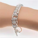 925 Sterling Silver Round Mesh Bracelet for Women Gift