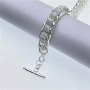 925 Sterling Silver Round Mesh Bracelet for Women Gift