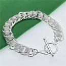 925 Sterling Silver Round Mesh Bracelet for Women Gift