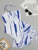 2025 One-Piece Swimsuit for Women - Halter, Skirted, Printed Beachwear