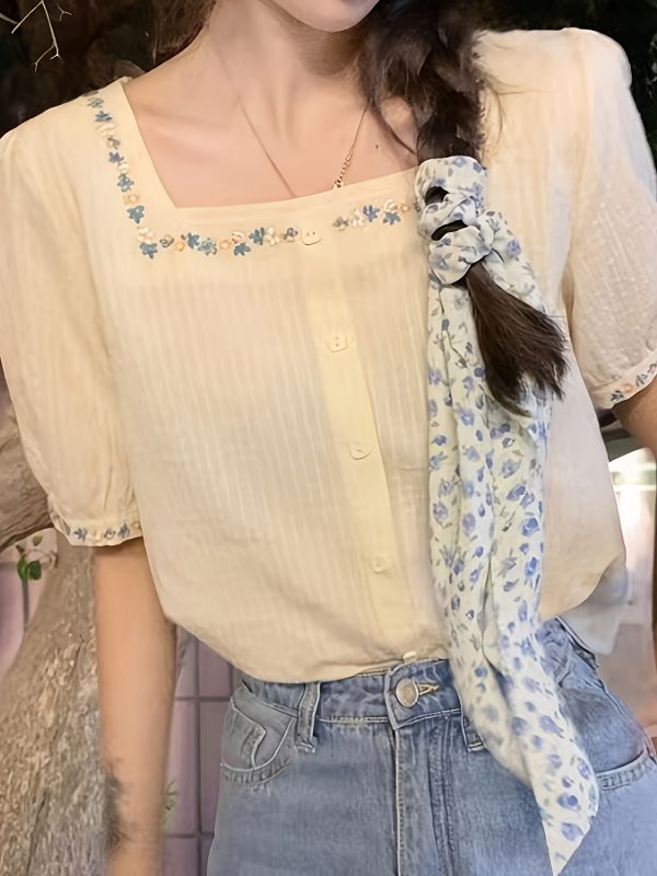 Áo sơ mi thêu dành cho nữ - Image 7