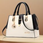 Women’s Letter Detail Shoulder Bag – Elegant Double Handle Work Handbag - Image 13