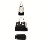 Women’s Letter Detail Shoulder Bag – Elegant Double Handle Work Handbag - Image 8