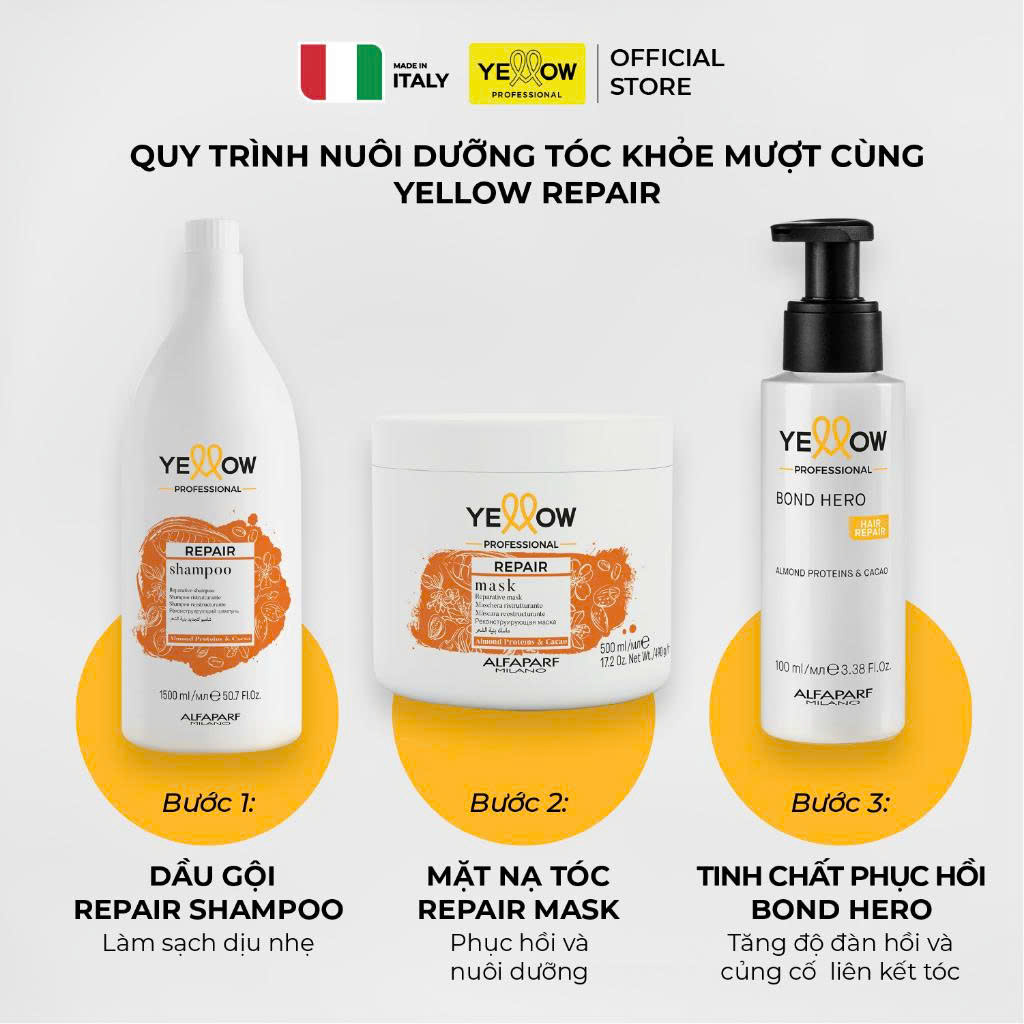 Combo Siêu Phục Hồi Liên Kết Tóc Yellow Repair Bond