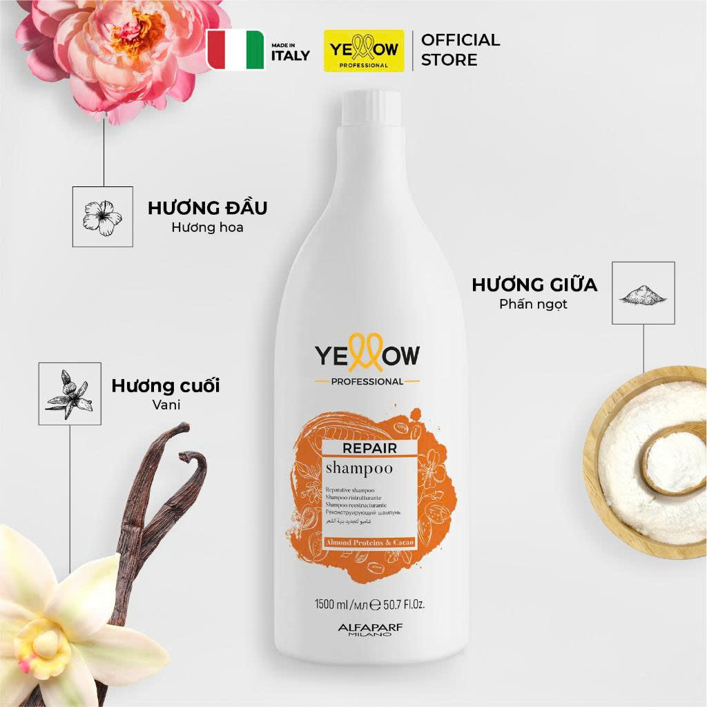 Dầu gội Repair Shampoo 1500ml và 3 tầng hương