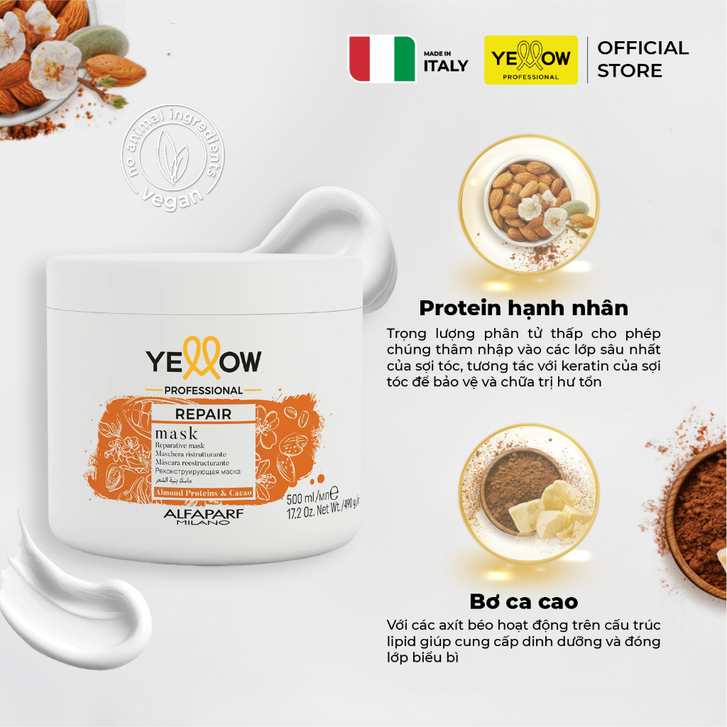 Mặt nạ ủ tóc Repair Mask với Protein Hạnh Nhân và Bơ Cacao